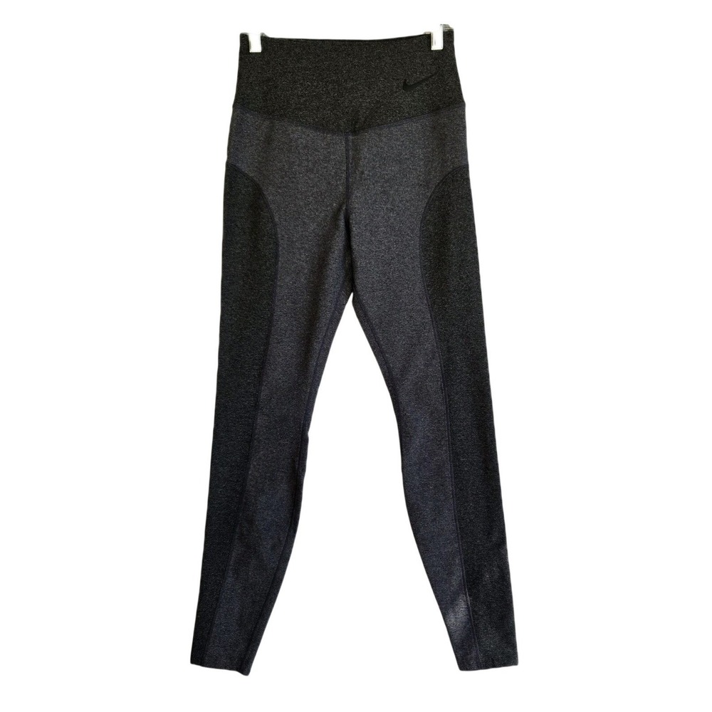 Nike Dri-Fit Power Hyper Tight Fit Gray Colorblock Yoga Leggings Womens Small